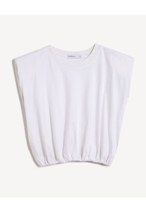 Camiseta Para Mujer Manga Sisa Cuello Redondo Color Marfil Marca Seven Seven #28096506