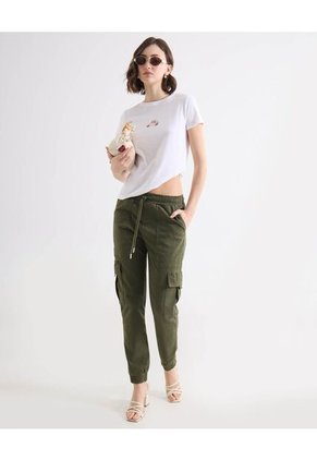 Camiseta Para Mujer Manga Corta Cuello Redondo Color Marfil Marca Seven Seven #28096553