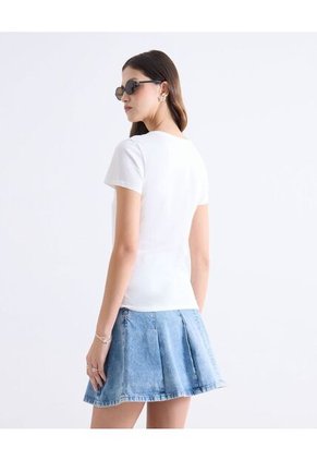 Camiseta Para Mujer Manga Corta Cuello Redondo Color Crudo Marca Seven Seven #28096547