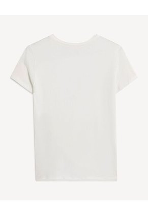 Camiseta Para Mujer Manga Corta Cuello Redondo Color Crudo Marca Seven Seven #28096547