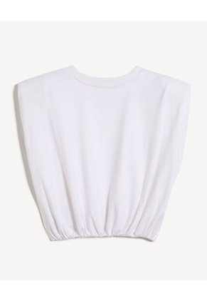 Camiseta Para Mujer Manga Sisa Cuello Redondo Color Marfil Marca Seven Seven #28096506