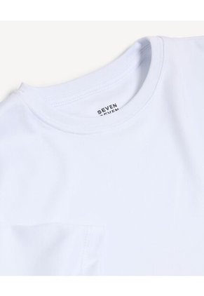 Camiseta Para Mujer Manga Corta Cuello Redondo Color Crudo Marca Seven Seven #28096516