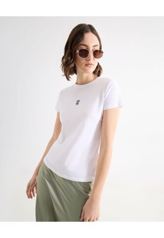 Camiseta Para Mujer Manga Corta Cuello Redondo Color Crudo Marca Seven Seven #28096542 Seven Seven