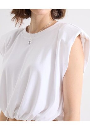 Camiseta Para Mujer Manga Sisa Cuello Redondo Color Marfil Marca Seven Seven #28096506