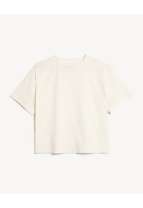 Camiseta Para Mujer Manga Corta Cuello Redondo Color Hueso Marca Seven Seven #28096570