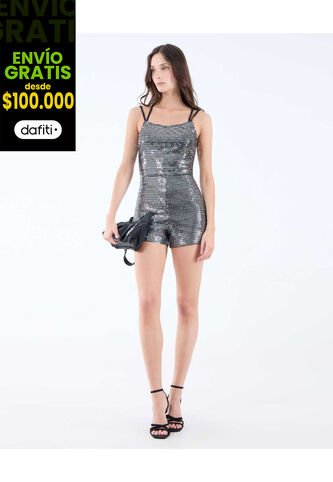 Enterizo Para Mujer Manga Sisa Color Plata Marca Seven Seven #28320424 Seven Seven