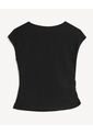 Camiseta Para Mujer Manga Corta Cuello Redondo Color Negro Marca Seven Seven #28096621 de Seven Seven
