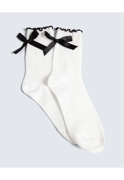 Medias Para Mujer Tobillera Color Crema Marca Seven Seven #28980062