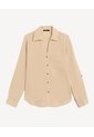 Blusa Fluida Cuello Abierto  Para Mujer Avena Seven Seven de Seven Seven