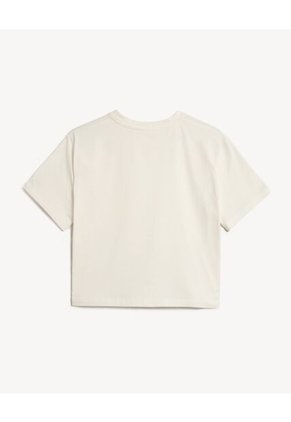 Camiseta Para Mujer Manga Corta Cuello Redondo Color Hueso Marca Seven Seven #28096570