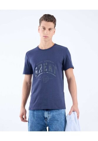 Camiseta Para Hombre Manga Corta Color Azul Oscuro Marca Seven Seven #45092628 Seven Seven