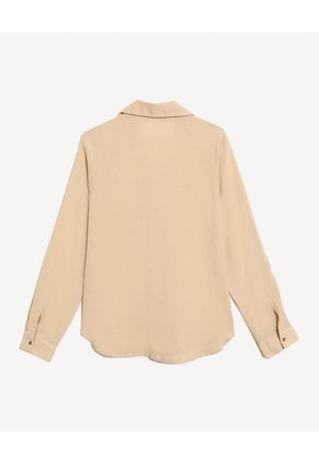 Blusa Fluida Cuello Abierto  Para Mujer Avena Seven Seven