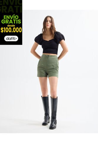 Short Para Mujer  Color Verde Oliva Marca Seven Seven #28191039 Seven Seven