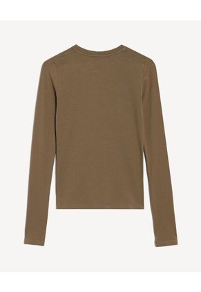 Camiseta Para Mujer Manga Larga Cuello Redondo Color Camel Marca Seven Seven #28096567