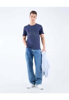 Camiseta Para Hombre Manga Corta Color Azul Oscuro Marca Seven Seven #45092628