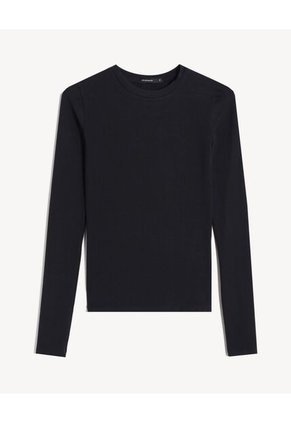 Camiseta Para Mujer Manga Larga Cuello Redondo Color Negro Marca Seven Seven #28096566