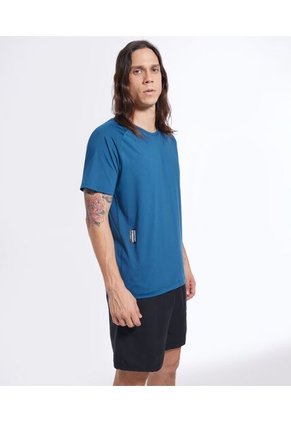 Camiseta Manga Corta Hombre Seven Poliéster Azul 45091982-50718