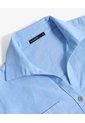 Camisa Cropped Resort Manga Corta  Para Mujer Azul Seven Seven de Seven Seven