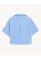 Camisa Cropped Resort Manga Corta  Para Mujer Azul Seven Seven de Seven Seven