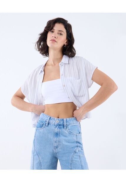 Blusa Para Mujer Manga Corta Color Marfil Marca Seven Seven #28123975