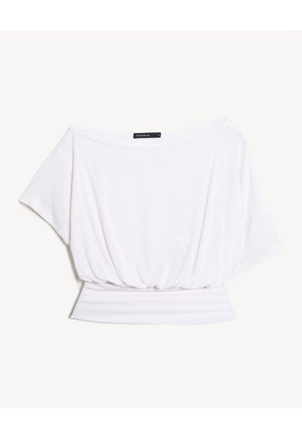 Top Fluido Drapeado Cintura Elástica  Para Mujer Hueso Seven Seven