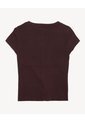 Top Tejido Abotonado Manga Corta  Para Mujer Café Seven Seven de Seven Seven