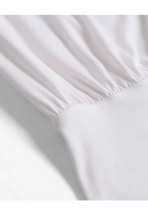 Top Fluido Drapeado Cintura Elástica Para Mujer Hueso Seven Seven