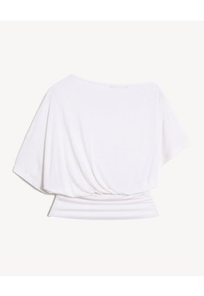 Top Fluido Drapeado Cintura Elástica Para Mujer Hueso Seven Seven