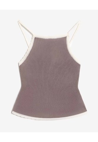 Top Tejido Sin Mangas Espalda Cruzada  Para Mujer Café Seven Seven Seven Seven