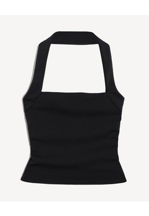 Top Halter Cuello Choker Sin Espalda Para Mujer Negro Seven Seven