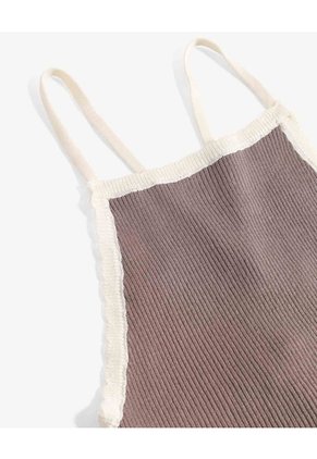 Top Tejido Sin Mangas Espalda Cruzada Para Mujer Café Seven Seven