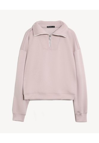 Buzo Cuello Tipo Polo Half Zipper  Para Mujer Taupe Seven Seven Seven Seven