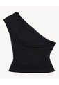 Top Drapeado Asimétrico  Para Mujer Negro Seven Seven de Seven Seven