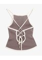 Top Tejido Sin Mangas Espalda Cruzada  Para Mujer Café Seven Seven de Seven Seven