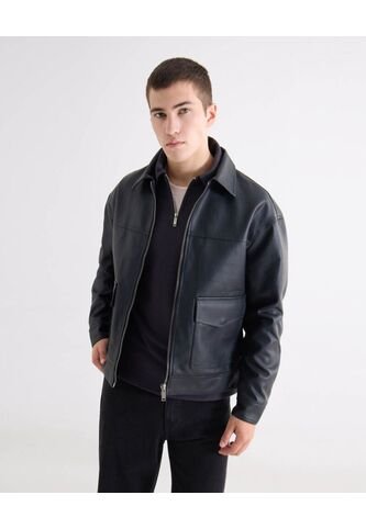 Chaqueta  Para Hombre Pu Color Negro Marca Seven Seven #45080521 Seven Seven