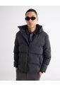 Chaqueta Puffer Con Capota  Para Hombre Negro Seven Seven de Seven Seven