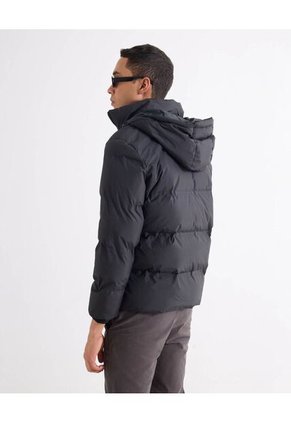 Chaqueta Puffer Con Capota  Para Hombre Negro Seven Seven