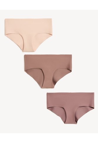 Pack Hipster X3 Sin Costura Corte Invisible X3 Para Mujer Taupe Seven Seven Seven Seven