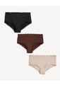 Pack Cachetero X3 Con Encaje X3 Para Mujer Negro Seven Seven de Seven Seven