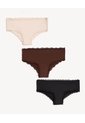 Pack Hipster X3 Con Encaje X3 Para Mujer Crema Seven Seven de Seven Seven