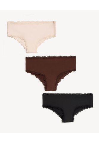 Pack Hipster X3 Con Encaje X3 Para Mujer Crema Seven Seven Seven Seven