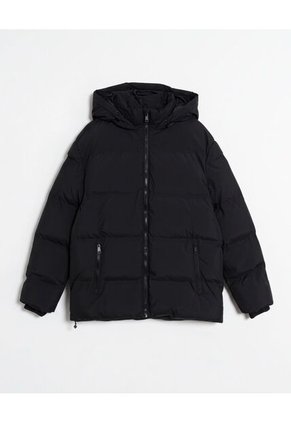 Chaqueta Puffer Con Capota  Para Hombre Negro Seven Seven