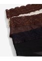 Pack Tanga X3 Con Encaje Y Malla X3 Para Mujer Negro Seven Seven de Seven Seven