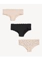 Pack Hipster X3 Con Encaje Y Lazo X3 Para Mujer Crema Seven Seven de Seven Seven