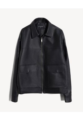 Chaqueta Harrington En Pu  Para Hombre Negro Seven Seven