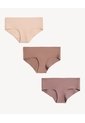 Pack Cachetero X3 Sin Costura Cobertura Media X3 Para Mujer Crema Seven Seven de Seven Seven