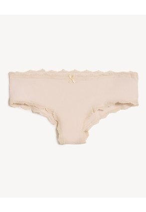 Pack Hipster X3 Con Encaje Y Lazo X3 Para Mujer Crema Seven Seven