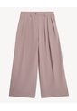 Pantalón Palazzo Plisado Tiro Alto  Para Mujer Beige Seven Seven de Seven Seven