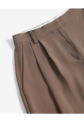 Pantalón Barrel Fit Pinzas Frontales  Para Mujer Café Seven Seven