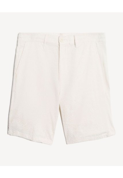 Bermuda Rustica Floral  Para Hombre Blanco Seven Seven